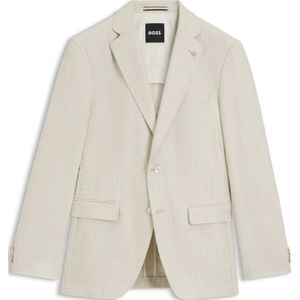 Slim-fit geruite blazer van wol, zijde en linnen