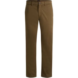 Regular-fit satijnen chino van stretchkatoen