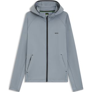 Hoodie met rits en reflecterend merkaccent