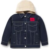 Tussenjas - Denim - Effen - Met Capuchon - Normale Pasvorm