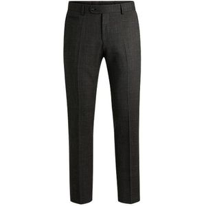 Slim-fit broek van scheerwol en linnen