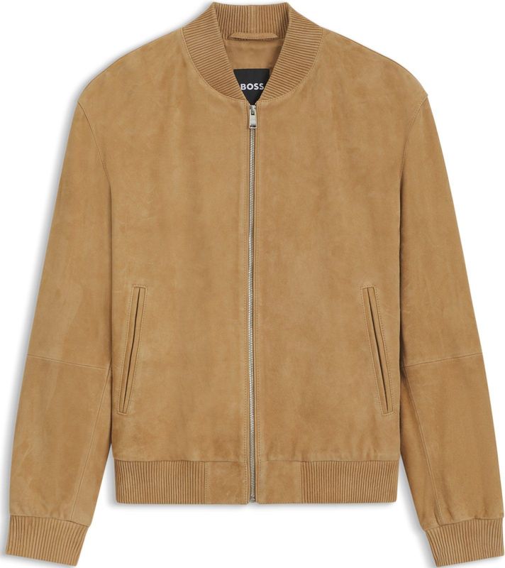 Hugo, Heren, Jassen, Beige, Maat: M Leer,