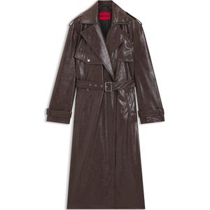HUGO - Lange Trenchcoat - Imitatieleer - Relaxed-fit