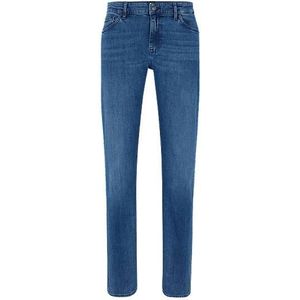 Regular-fit jeans van blauw Italiaans denim met een kasjmierfeel