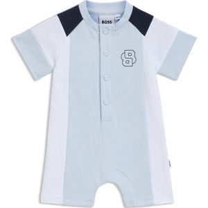 Speelpakje voor baby's in French badstof met kleurblokken