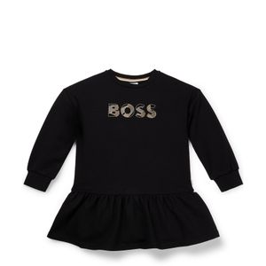 Kinderjurk met lange mouwen en logo-artwork