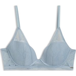 Plungebeha van microvezelstof met kant gedetailleerd met pioenrozen