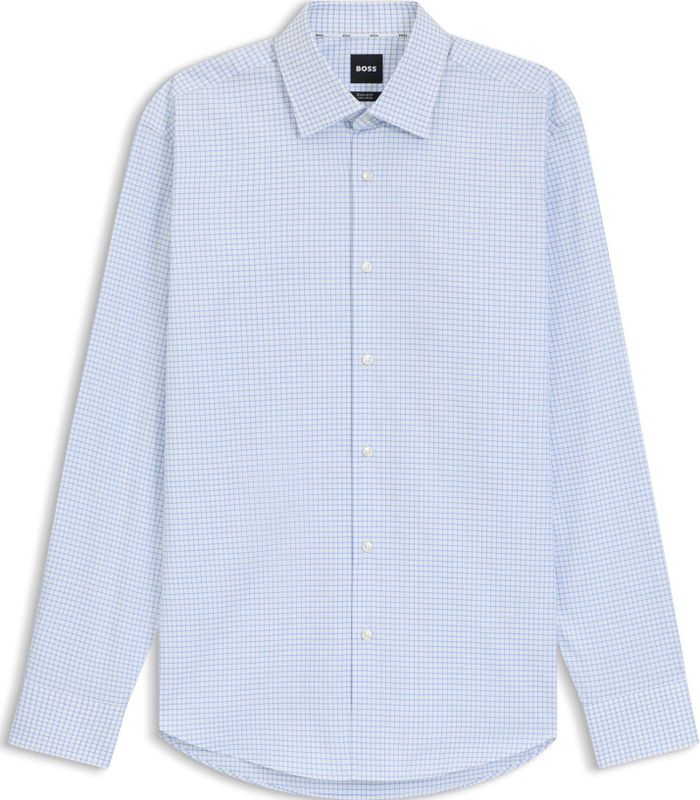 Boss - Joe Kent C1 - Overhemd - Regular Fit - Geruite Stretch-katoen