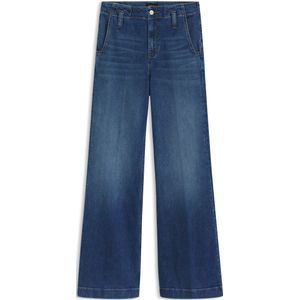 Nauwsluitende en uitlopende jeans van Italiaans blauw stretchdenim