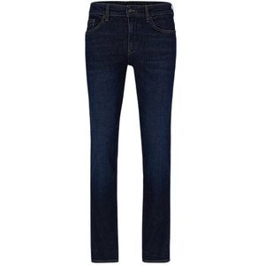 Slim-fit jeans van donkerblauw comfortabel stretchdenim