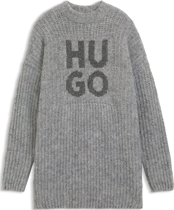HUGO - SLOGUIS - Oversized Pullover - Effen - Wolmix