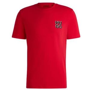 T-shirt van katoenen jersey met tweedelige logoprint