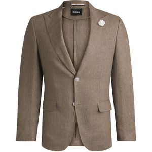 Slim-fit blazer van linnen canvas