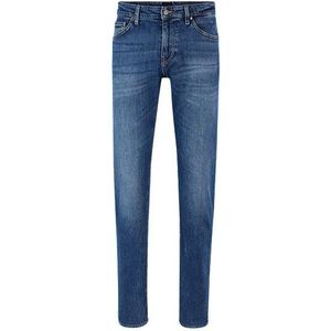 Regular-fit jeans van blauw comfortabel stretchdenim