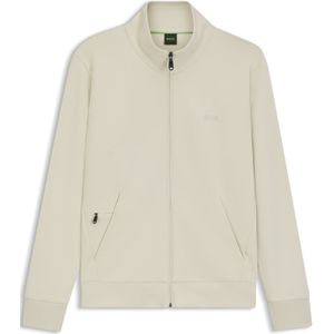 Sweatshirt van stretchkatoen met rits en logoprint