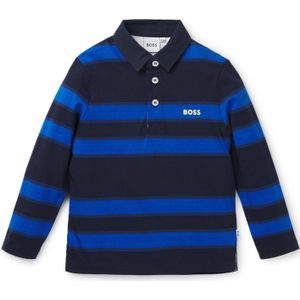 Poloshirt met lange mouwen, strepen en logo voor kinderen
