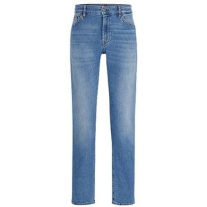 Regular-fit jeans van superzacht blauw denim