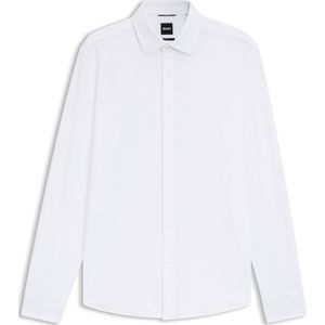 Slim-fit overhemd van gestructureerde hoogwaardige stretchjersey