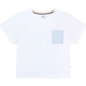 Loose-fit T-shirt voor kinderen van gestreepte en effen katoen