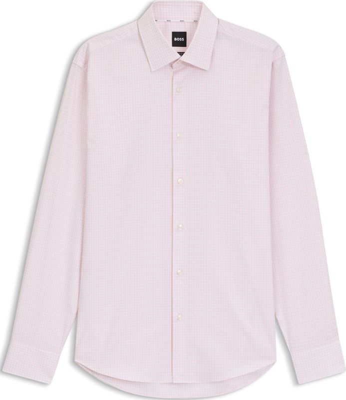 BOSS - Regular-fit Overhemd - Geruite Stretchkatoen Twill