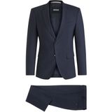 Tweedelig slim-fit pak van stretchwol