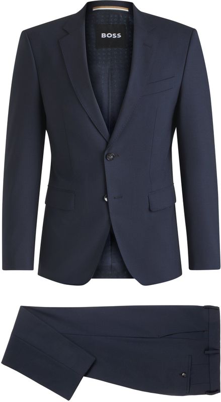 Tweedelig slim-fit pak van stretchwol