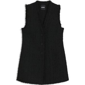 Mouwloze regular-fit blazer van fluwelen tweed