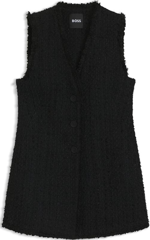 Mouwloze regular-fit blazer van fluwelen tweed