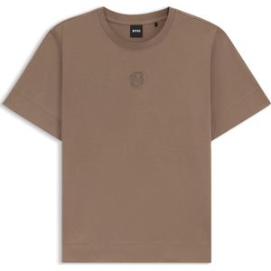 T-shirt van gemerceriseerde katoen met Double B-monogram met strassteentjes