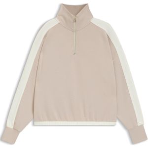 Sweatshirt met ritskraag en contrastdetails