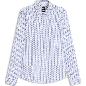 BOSS - ROAN - Slim Fit Overhemd - Ademend Materiaal - All-over Motief