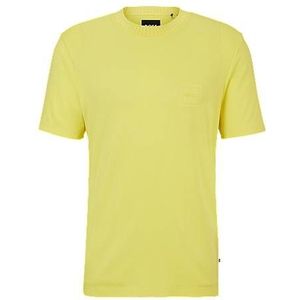 Regular-fit T-shirt van een katoenmix met reliëflogo