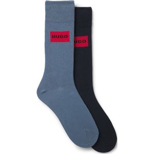 Set van twee paar sokken in standaardlengte met logolabels