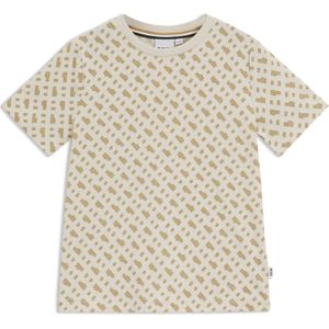 Slim-fit T-shirt voor kinderen van katoen met monogramprint