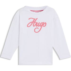 Kinder-T-shirt van katoen met lange mouwen en glitterlogo