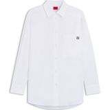 Blouse - Effen - Katoen - Lange Mouw - Losse Pasvorm