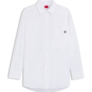 Blouse - Effen - Katoen - Lange Mouw - Losse Pasvorm