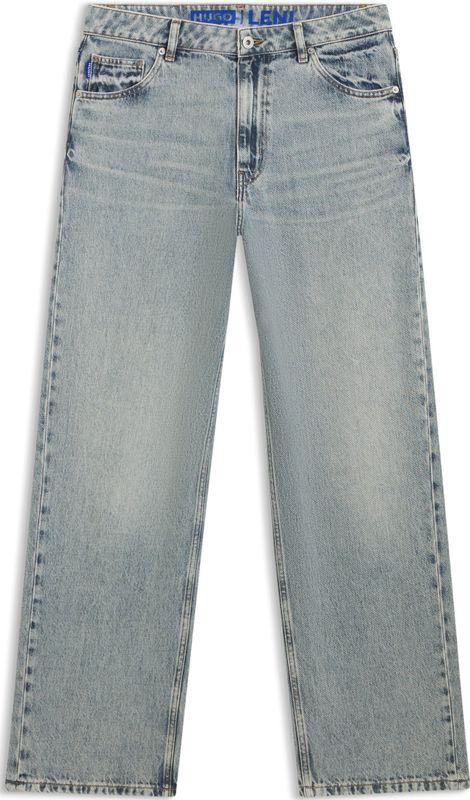Relaxed-fit jeans van stevige, oceaanblauw denim
