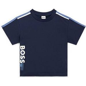 Loose-fit T-shirt voor kinderen van katoen met verticaal logo