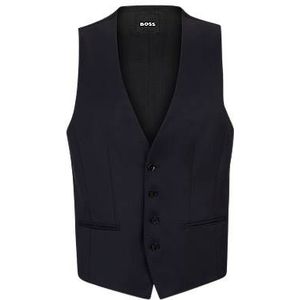 Slim-fit gilet van scheerwollen serge