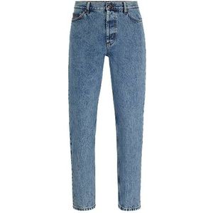 Tapered-fit jeans van stevig blauw denim