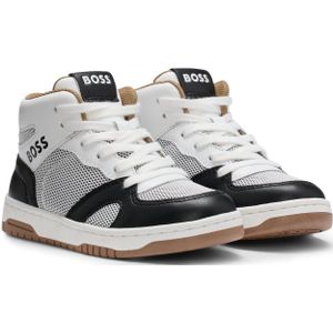 BOSS Kidswear - Hoge Sneakers - Suède - Antibacteriële Binnenzool - Logoprints