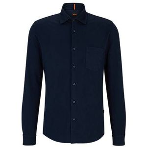 Slim-fit overhemd van garment-dyed katoenen jersey