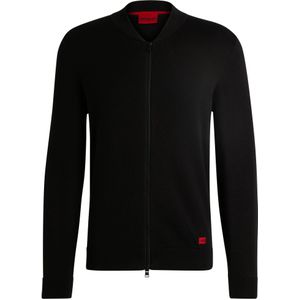 HUGO - Vest - Bomberstijl - Rood Logolabel - Gebreide Katoen