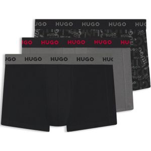 Set van drie korte boxershorts van stretchkatoen