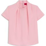 HUGO - Top - Crêpe - Gedrapeerde Hoge Halslijn