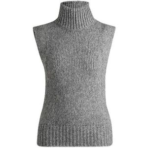 Sleeveless knitted top with mock neckline