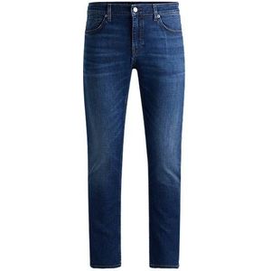 Slim-fit jeans van superzacht donkerblauw denim