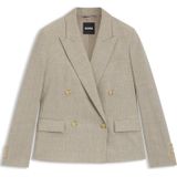 Regular-fit blazer van gemêleerde scheerwol