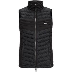 Bodywarmer met monogrammen en siliconen logopatches voor ruitersport